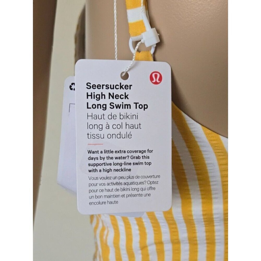 Lululemon Size Medium Seersucker High Neck Long Swim Top multicolor size M - Picture 6 of 9